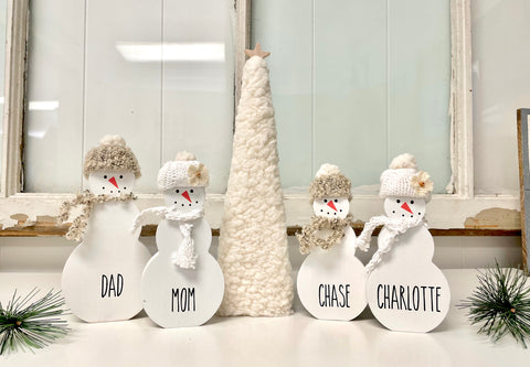 Personalized snowman family, Unique family gift