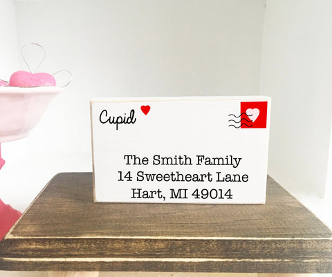 Valentine letter, Personalized, Tiered tray signs, Wooden signs, Farmhouse decor, Love letter, Cupid, Tiered tray decor, Valentine gift