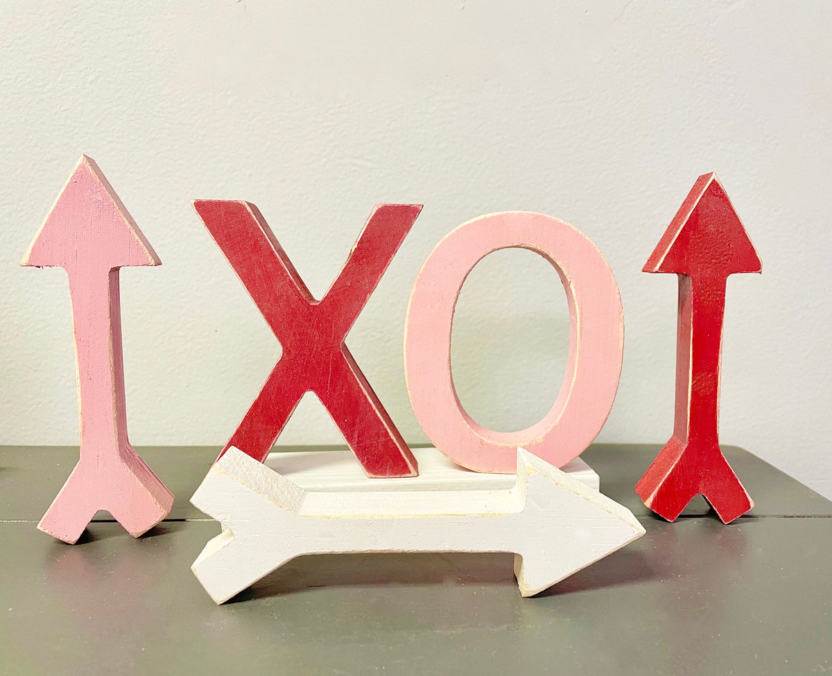 Valentine's day decor, XOXO, Tiered tray, Valentine gift, Hugs and kis