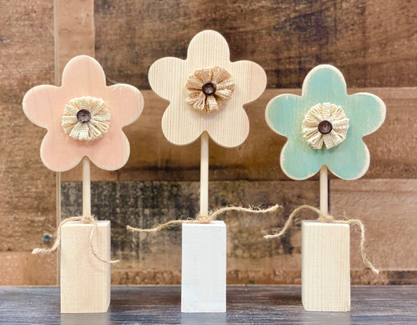 Wood flowers, Nursery decor, Baby girl shower gift, Spring decor, Modern style home and kids room