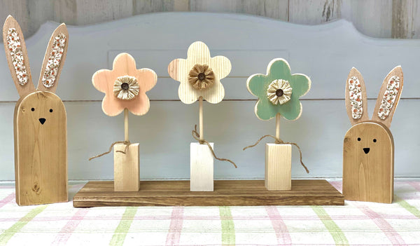 Wood flowers, Nursery decor, Baby girl shower gift, Spring decor, Modern style home and kids room