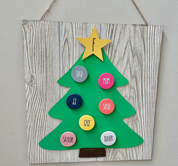 Personalized family Christmas tree, Christmas wall hanging