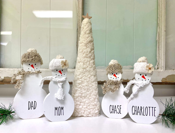 Personalized snowman family, Unique family gift