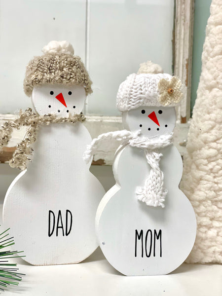 Personalized snowman family, Unique family gift