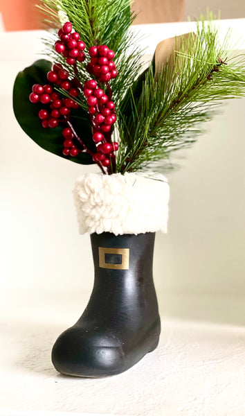 Ceramic Santa Boot Planter