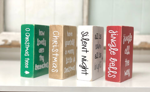 Christmas Carol Wooden Faux book Set