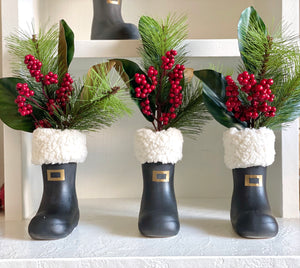 Ceramic Santa Boot Planter