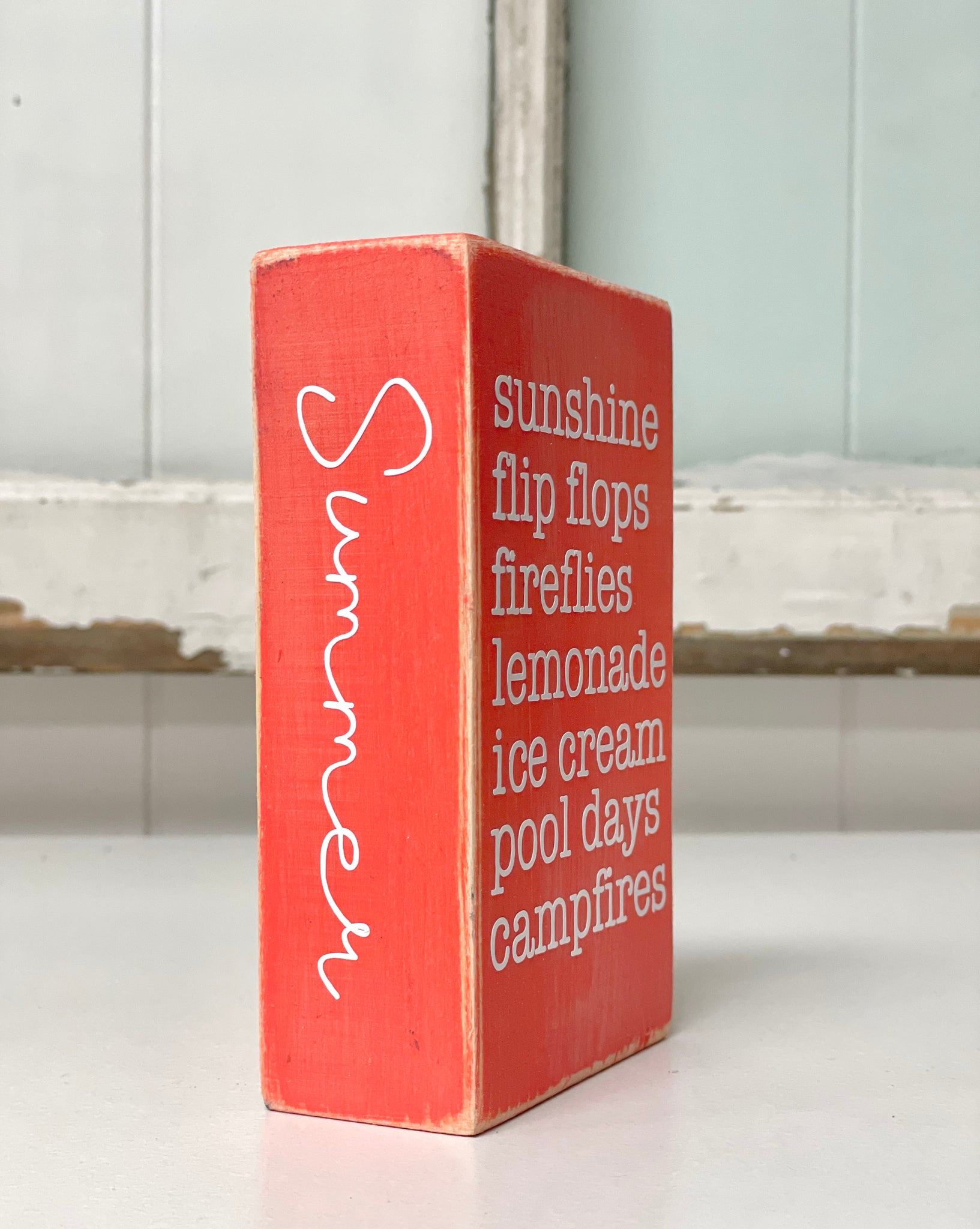 Wood faux book, Summer sign, Summer tiered tray