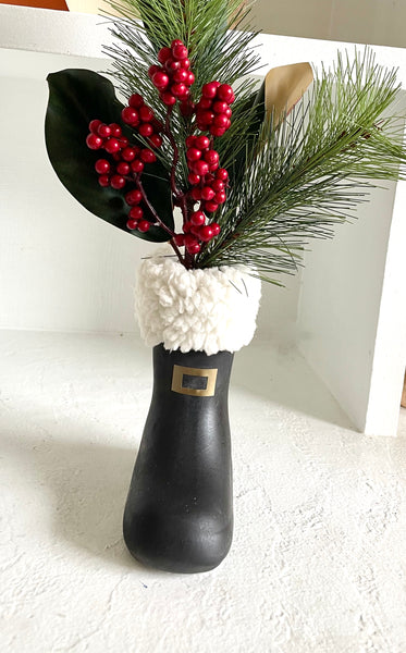 Ceramic Santa Boot Planter