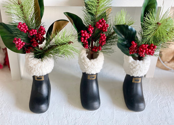 Ceramic Santa Boot Planter