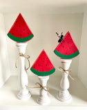 Rustic Wooden Watermelon Slice Tiered Decor – Summer Farmhouse Table Accent Set