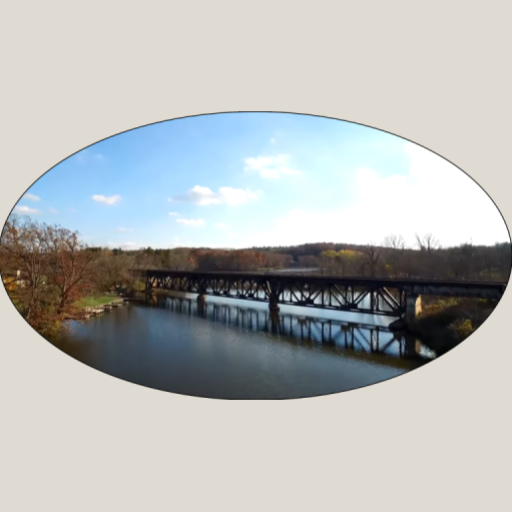 Unisex Cascade Thornapple River Association Long Sleeve T-Shirt-CTRA Left Chest Logo w/Bridge Scene Back