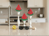Rustic Wooden Watermelon Slice Tiered Decor – Summer Farmhouse Table Accent Set