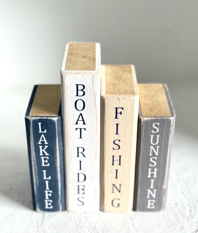Lake life wooden books