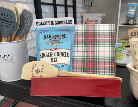 Plaid wood cookbook stand, recipe holder for counter, Christmas decor, Adjustable, iPad, Tablet, Kitchen decor