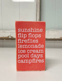 Summer decor, Wooden faux book, Tiered tray sign, Cottage decor, Summer words, Housewarming, Teacher gift, Rustic decor