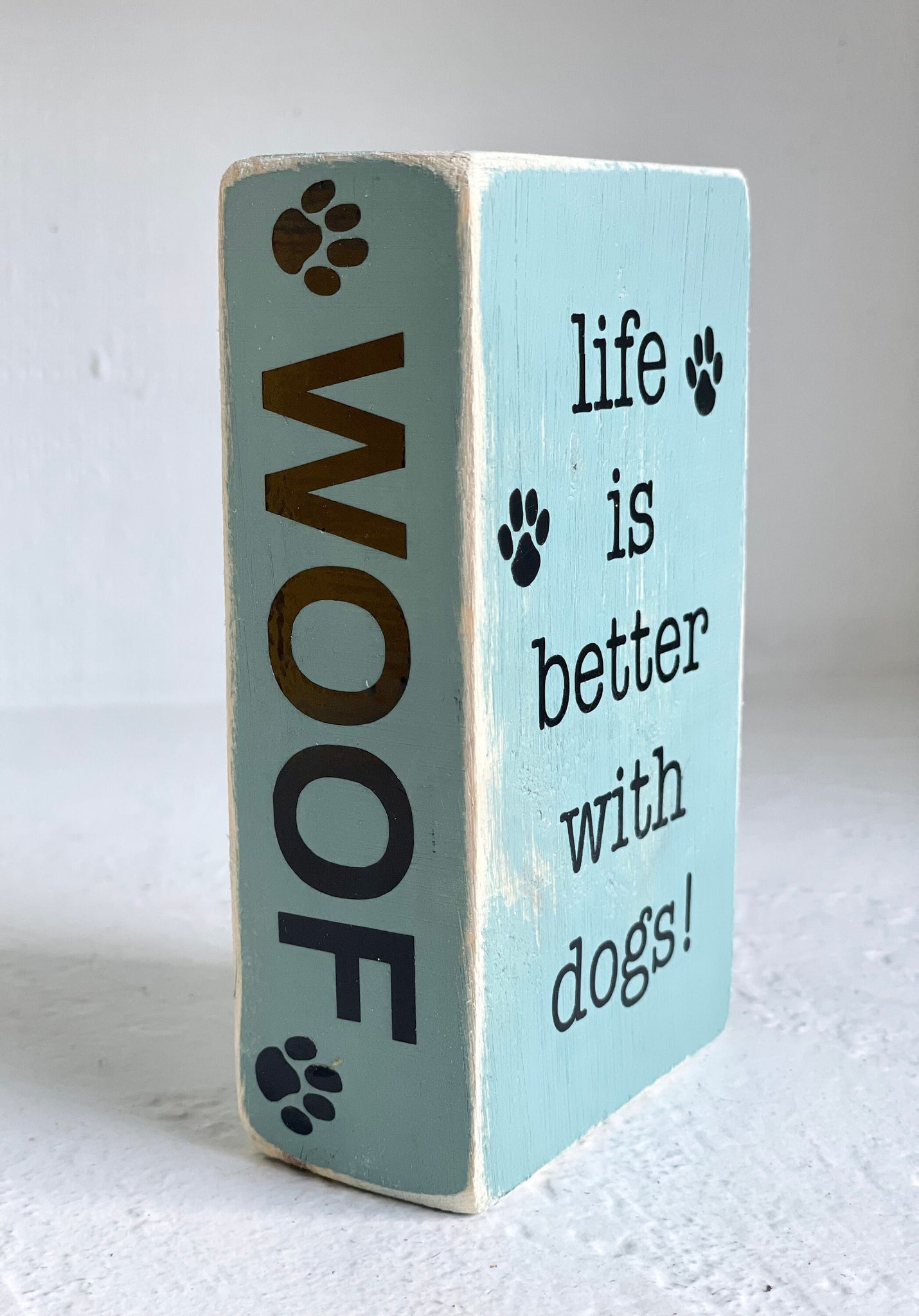 Dog themed tiered tray sign, Wooden book, Gift for dog lover, tiered tray decor, Life is better with dogs, Housewarming gift