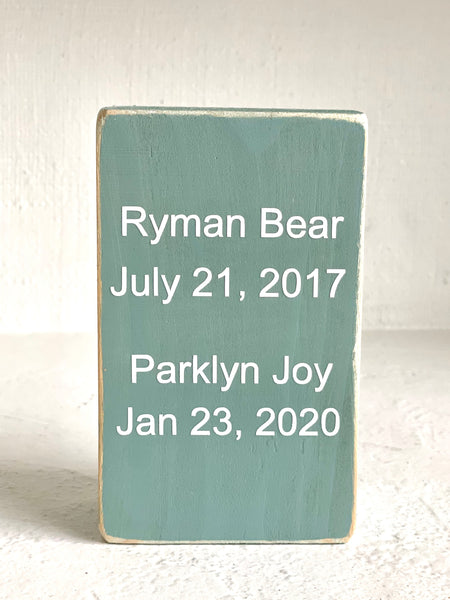 Personalized grandma book, Gift from grandchildren, Kid's names, Wood faux book, Tiered tray decor, Mimi shelf sitter, Grandparents,