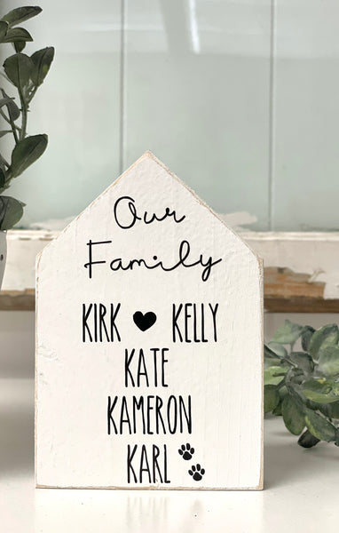 Personalized home decor, Home sweet home glass vase, Tiered tray decor, Wood house, Family names, Housewarming, Hostess, Grand parent gift