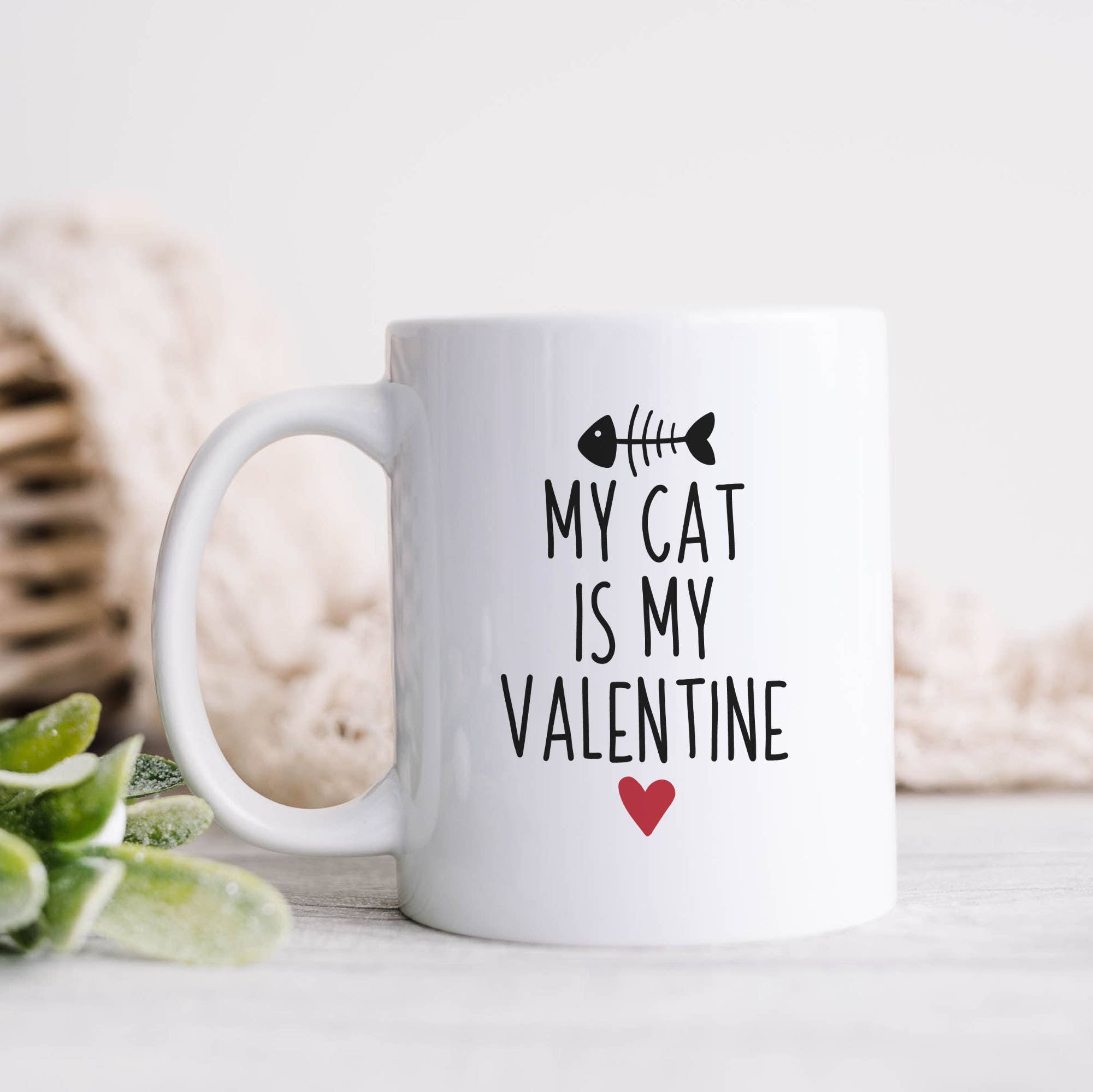 My Cat is My Valentine Ceramic Mug
