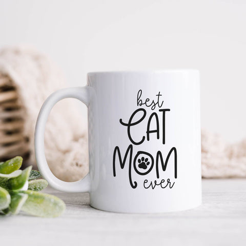 Best Cat Mom Ever Ceramic Mug, Mother's Day Gift
