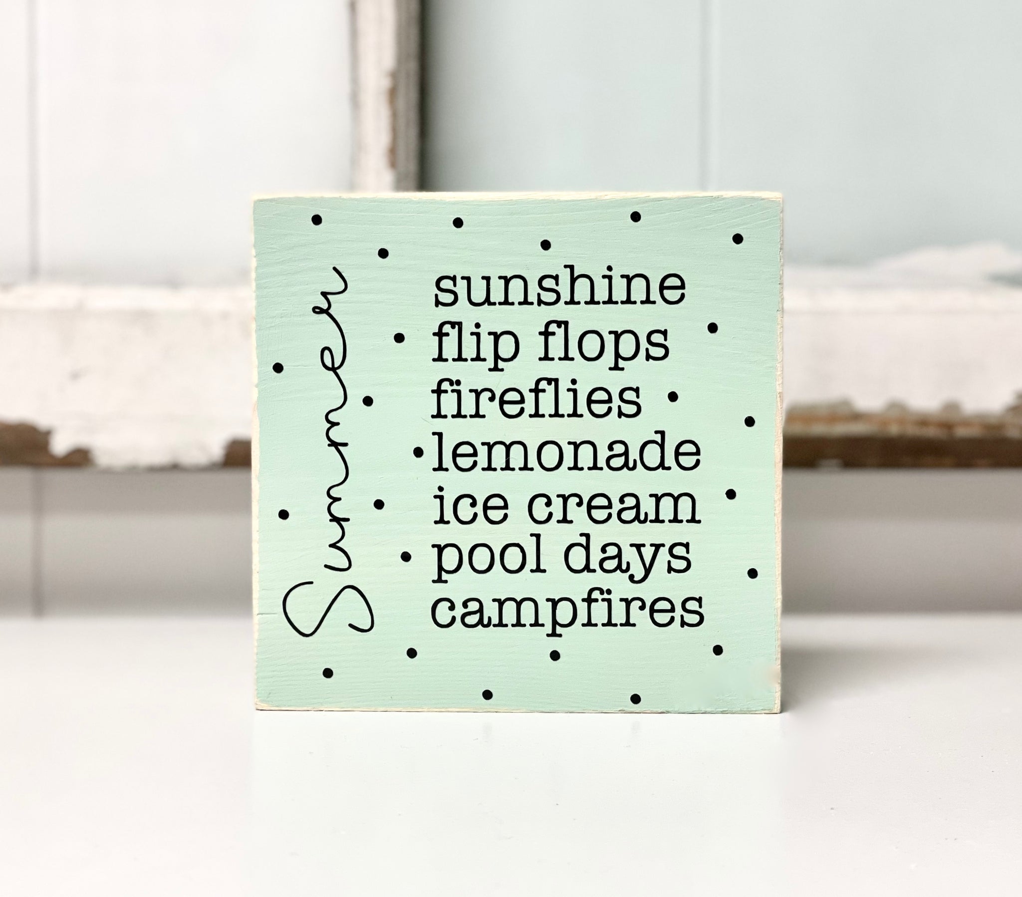 Summer tiered tray sign, Wood summer block