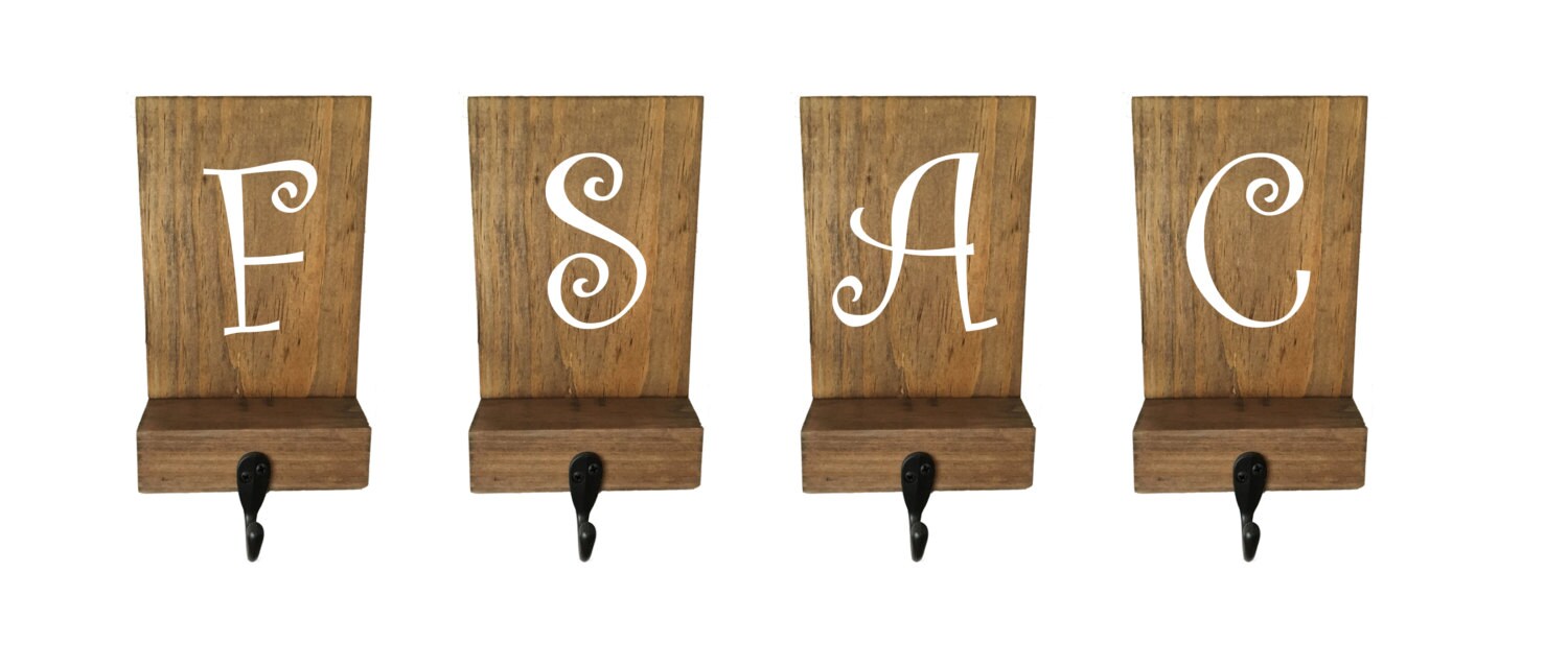 Stocking holders, reclaimed wood, initial, mantle decor, mantle stockings, rustic Christmas, family stockings, personalized hooks, decor