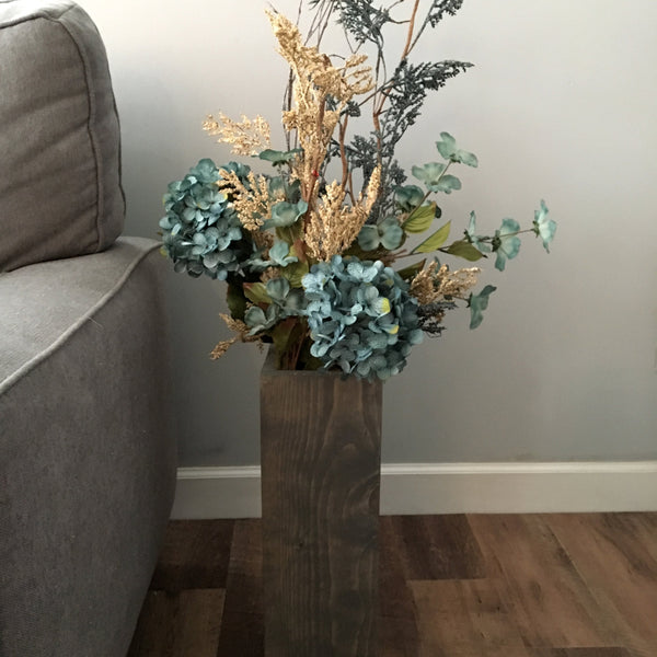 gray floor vase, reclaimed wood, rustic vase, porch decor,  wooden floor vase, vase for porch, outdoor vase, rustic, farmhouse decor