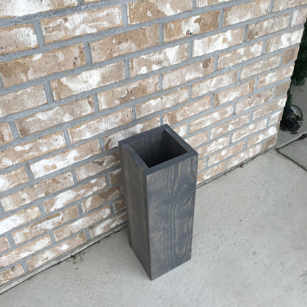 gray floor vase, reclaimed wood, rustic vase, porch decor,  wooden floor vase, vase for porch, outdoor vase, rustic, farmhouse decor