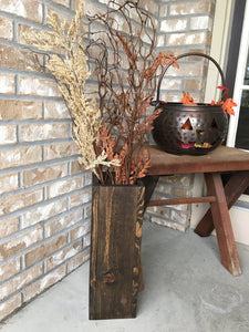 floor vase, reclaimed wood, rustic vase, porch decor,  wooden floor vase, vase for porch, outdoor vase, rustic, farmhouse decor