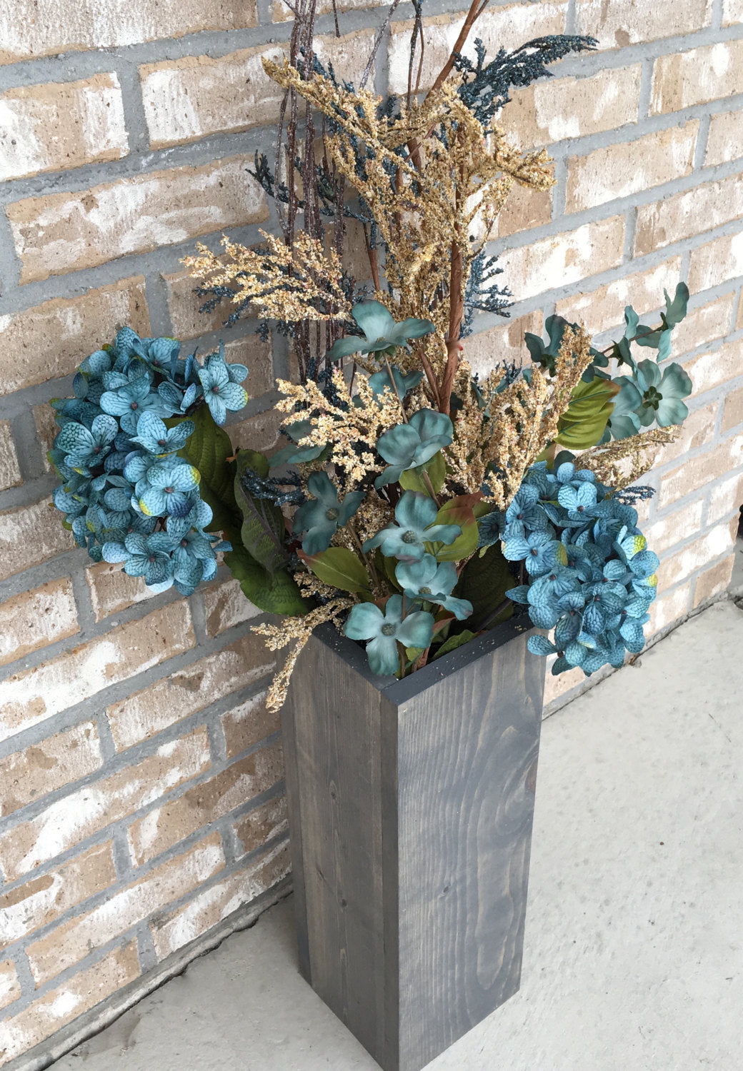 gray floor vase, reclaimed wood, rustic vase, porch decor,  wooden floor vase, vase for porch, outdoor vase, rustic, farmhouse decor