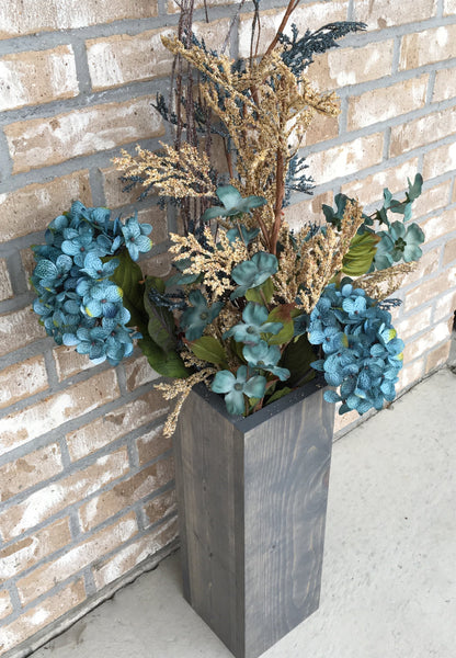 gray floor vase, reclaimed wood, rustic vase, porch decor,  wooden floor vase, vase for porch, outdoor vase, rustic, farmhouse decor