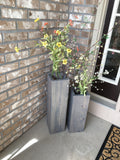 Personalized large wooden porch vases, Wedding gift, rustic, floor vases, farmhouse decor, large floor vase,  porch decor, set of 2