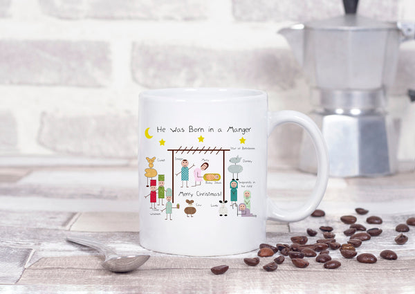 Nativity coffee mug, coffee cup, religious gift, nativity coffee mug, unique gift, teacher gift, Christmas mug