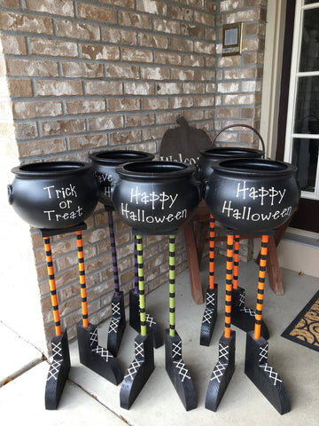 Halloween bowl, Halloween decor, candy bowl, cauldron candy bowl, witch feet, witch legs, fall porch decor, witch cauldron, witch halloween