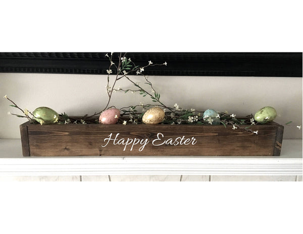 Easter decor, centerpiece, spring table, mantle, planter box, wooden table box, farmhouse decor, hostess gift, housewarming