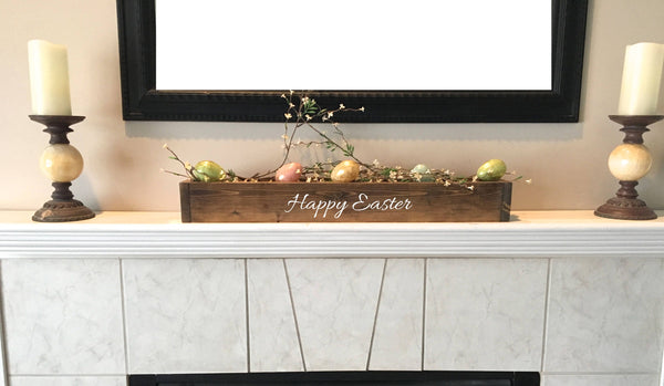 Easter decor, centerpiece, spring table, mantle, planter box, wooden table box, farmhouse decor, hostess gift, housewarming