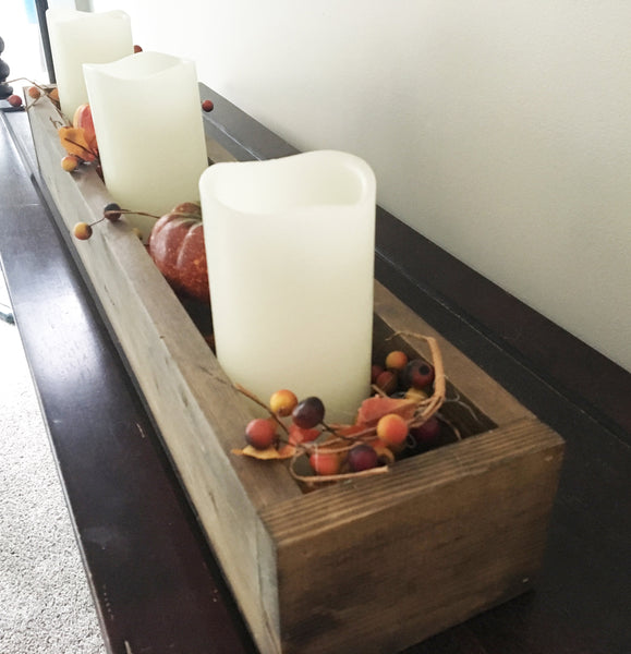 Thanksgiving centerpiece, table decor, wooden box, Thanksgiving decor, box, farmhouse decor, reclaimed wood, thankful, hostess gift, planter