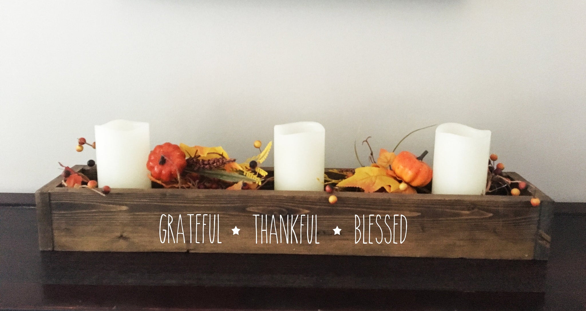 fall centerpiece, table centerpiece, wood box, Thanksgiving decor, box, table decor, farmhouse decor, reclaimed wood, give thanks