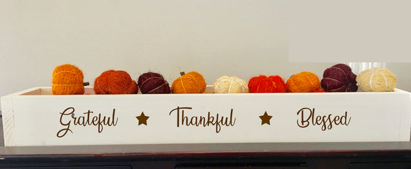 Thanksgiving centerpiece, table decor, wooden box, Thanksgiving decor, box, farmhouse decor, reclaimed wood, thankful, hostess gift, planter