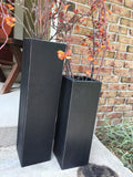 large vases, wooden, reclaimed wood, rustic vases, floor vases, set of two, farmhouse decor, large floor vase, rustic decor, porch decor,