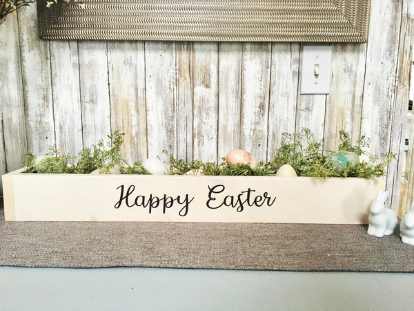 Easter decor, centerpiece, spring table, mantle, planter box, wooden table box, farmhouse decor, hostess gift, housewarming