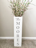 personalized floor vase, entryway decor, porch vase, home, farmhouse decor, large floor vase, housewarming gift, porch decor, wood vase
