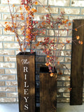 personalized wooden vases, reclaimed wood, rustic, floor vases, set of two, farmhouse decor, large floor vase, rustic decor, porch decor