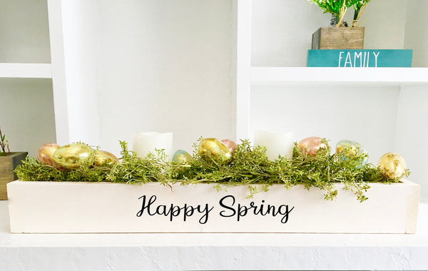 Easter decor, centerpiece, spring table, mantle, planter box, wooden table box, farmhouse decor, hostess gift, housewarming