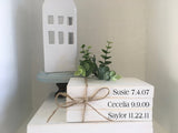 Personalized books- Book bundle- Mini book stack-  Farmhouse decor- Faux books- Set of 3- Wooden books-  Kids names-  Tiered tray decor