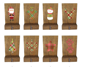stocking holder, mantle stockings, reclaimed wood, rustic Christmas, pet stocking holder, mantle decor, wood stocking hanger, plaid decor