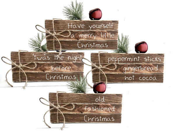Christmas book bundle, rustic, mini book stack, Christmas decor, farmhouse, faux books, teacher gift, housewarming, wooden books, farm fresh