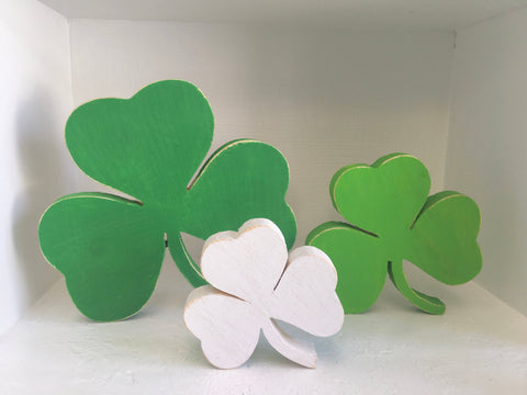 St. Patrick's day decor, wooden shamrock, Tiered tray decor, St. Patty's day, rustic decor,  seasonal, wood, tiered tray decor, shelf sitter