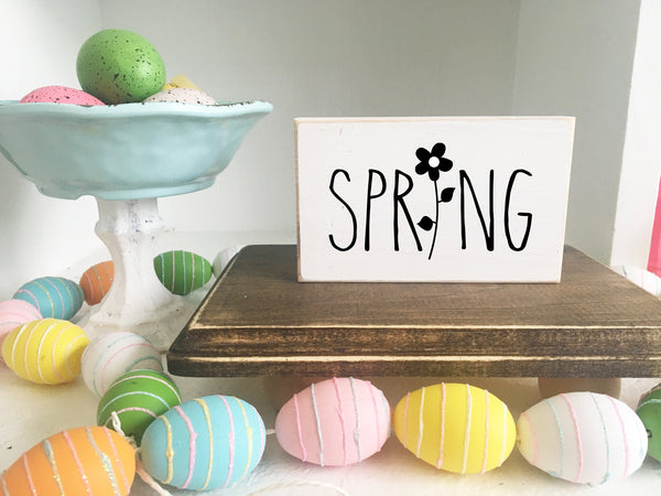 Easter decor, wooden sign, tiered tray sign, spring, Easter sign, Hello spring, farmhouse, Holiday, Tiered tray, coffee bar, wooden block